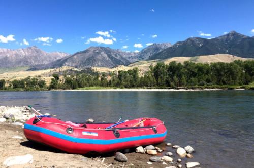 Raft on the Yellowstone River